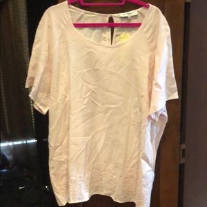 Pink NWT LINEN/RAYON blouse. Size 2X. Pretty!!